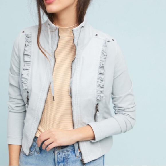 Anthropologie Jackets & Blazers - Anthropologie Marrakech Pearl Ruffled Track Jacket